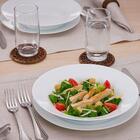 Jogo 24 Pratos Fundos De Porcelana 21,5cm Classe Única Iguaçu