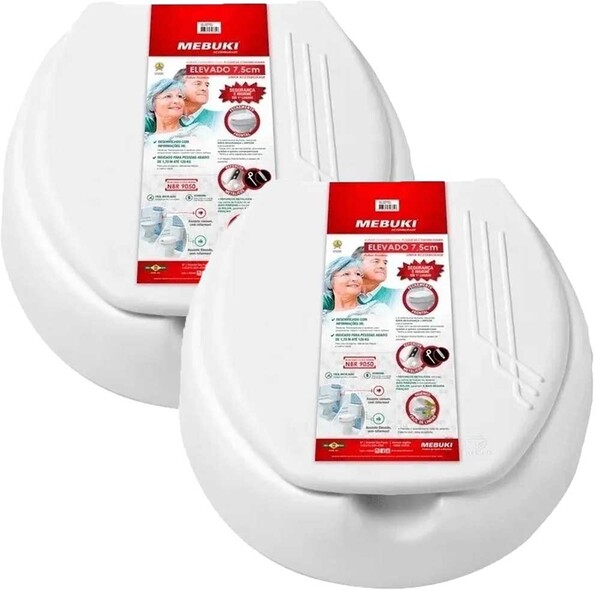 Jogo 2 Assentos De Vaso Elevado 7,5 Cm Idosos E Acessibilidad