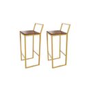 Jogo 2 Banqueta Alta Balcão Bistrô Dourada Confort Industrial