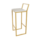 Jogo 2 Banqueta Alta Balcão Bistrô Dourada Confort Industrial