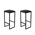 Jogo 2 Banqueta Alta Cozinha Balcão Bistrô Industrial Preta A