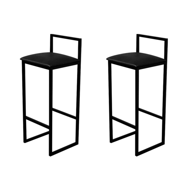 Jogo 2 Banqueta Alta Cozinha Bar Balcão Bistrô Industrial Pre