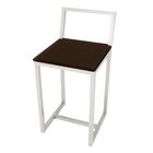 Jogo 2 Banqueta Baixa Para Cozinha Branca Assento Estofado In