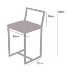 Jogo 2 Banqueta Baixa Para Cozinha Branca Assento Estofado In