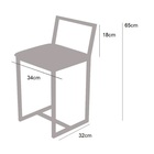 Jogo 2 Banqueta Baixa Para Cozinha Branca Assento Estofado In