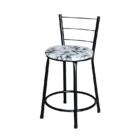 Jogo 2 Banqueta Baixa Para Cozinha Epoxi Preta Estofado Flora