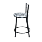 Jogo 2 Banqueta Baixa Para Cozinha Epoxi Preta Estofado Flora