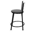 Jogo 2 Banqueta Baixa Para Cozinha Preta Assento Marrom