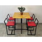 Jogo 2 Banqueta Baixa Para Cozinha Preta Industrial Estofado