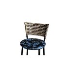 Jogo 2 Banqueta Baixa Para Cozinha Ratan Cappuccino Preta Est