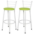 Jogo 2 Banquetas Altas Branca Epoxi Verde