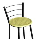 Jogo 2 Banquetas Altas Ratan Preta Retro Amarelo