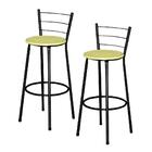 Jogo 2 Banquetas Altas Ratan Preta Retro Amarelo