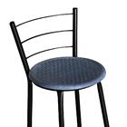 Jogo 2 Banquetas Altas Ratan Preta Retro Azul