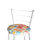 Jogo 2 Banquetas Baixa Para Cozinha Epoxi Branca Estofado Cer