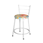 Jogo 2 Banquetas Baixa Para Cozinha Epoxi Branca Estofado Cer