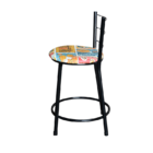 Jogo 2 Banquetas Baixa Para Cozinha Epoxi Preta Estofado Cerv