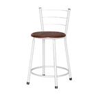 Jogo 2 Banquetas Baixas Ratan Branca Retro Marrom