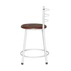 Jogo 2 Banquetas Baixas Ratan Branca Retro Marrom