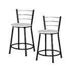 Jogo 2 Banquetas Baixas Ratan Preta Cristal Laca Branca