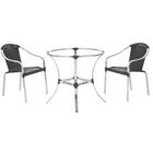 Jogo 2 Cadeiras De Area Em Aluminio E Fibra Toquio E 1 Base D