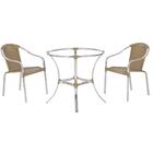 Jogo 2 Cadeiras De Area Em Aluminio E Fibra Toquio E 1 Base D