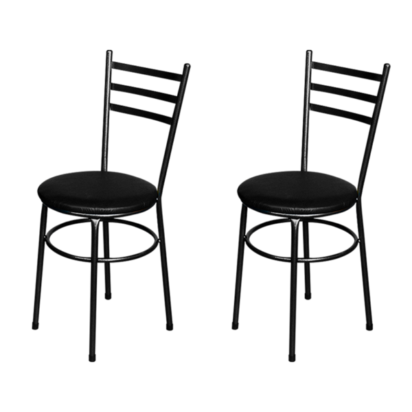 Jogo 2 Cadeiras Para Cozinha Epoxi Craqueada Assento Estofado