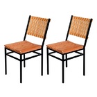 Jogo 2 Cadeiras Para Cozinha Preta Madeira Confort Industrial