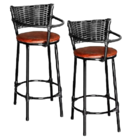 Jogo 2 Cadeirinhas Alimentação Bebê Encosto Preto - Marrom