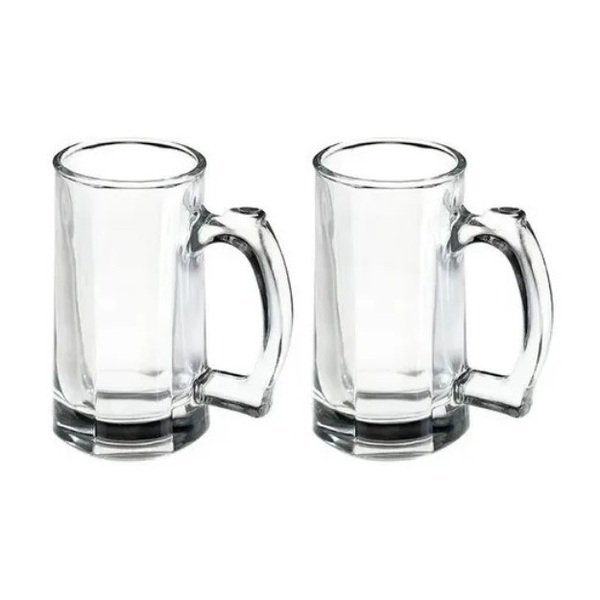 Jogo 2 Canecas De Vidro Chopp Zero Grau 370 Ml - Haüskraft