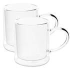 Jogo 2 Canecas De Vidro Parede Dupla Grande Café Chá 320ml