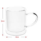 Jogo 2 Canecas De Vidro Parede Dupla Grande Café Chá 320ml