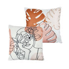 Jogo 2 Capa Almofada Boho Tropital Minimalista - 42cm X 42cm