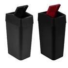 Jogo 2 Lixeiras Com Tampa Basculante 8l - Preto/bordô E Preto