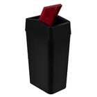 Jogo 2 Lixeiras Com Tampa Basculante 8l - Preto E Bordô - Ast