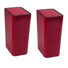 Jogo 2 Lixeiras Tampa Click 8l - Bordô E Preto - Astra