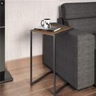 Jogo 2 Mesa De Apoio Lateral Sofá Industrial 65cm Preta Madei