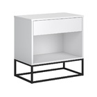 Jogo 2 Mesas De Cabeceira Industrial De Alto Padrão Branco Ba