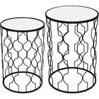 Jogo 2 Mesas Decorativa Canto Sala Lateral Home&co Metal Preto