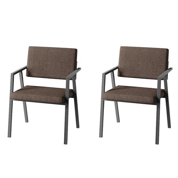 Jogo 2 Poltrona De Escritório Madri Marrom