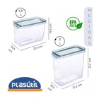 Jogo 2 Potes Hermético Empilhável Trava Mais Acrílico Cristal