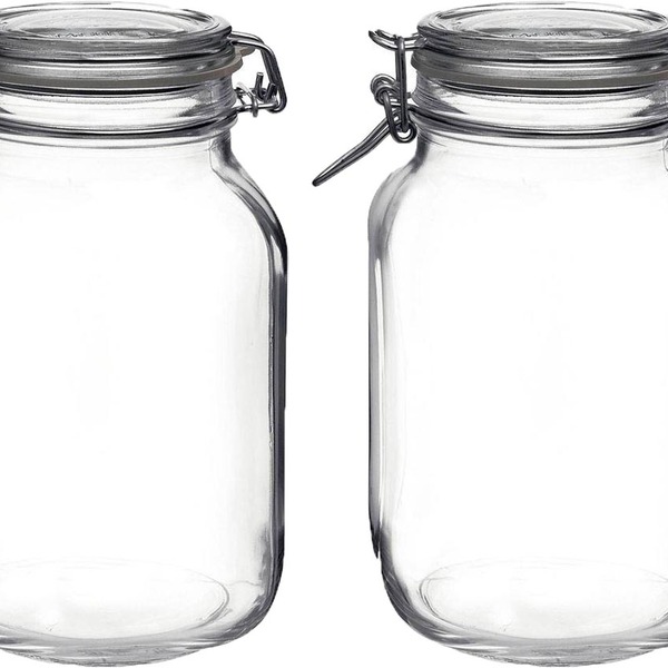 Jogo 2 Potes Herméticos Vidro Transparente 1,5l Bormioli Rocco