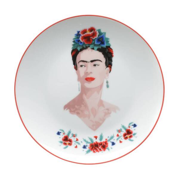 Jogo 2 Pratos Porcelana Sobremesa Frida Kahlo Body And Flower