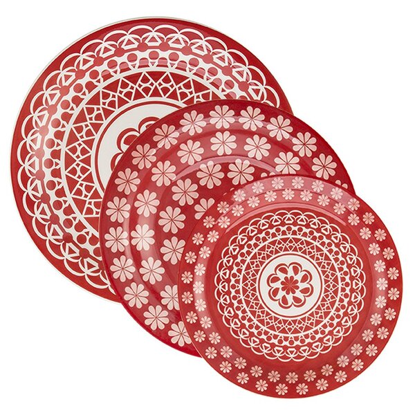 Jogo 2 Pratos Rasos 2 Pratos Fundos 2 Pratos Lanche Floreal R