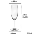 Jogo 2 Taças Champagne Espumante De Cristal 220ml - Conjunto