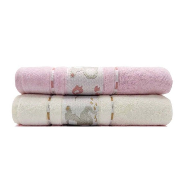 Jogo 2 Toalhas De Banho Infantil Bebê - Glamour 68x110 Cm - R