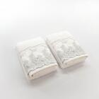 Jogo 2 toalhas de lavabo Trussardi Imperiale Bordada Branco