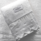 Jogo 2 toalhas de lavabo Trussardi Imperiale Bordada Branco