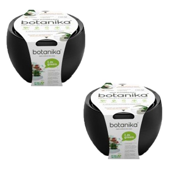 Jogo 2 Vasos Auto Irrigáveis Médio Preto - Botanika