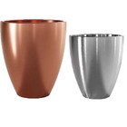 Jogo 2 Vasos Cachepô Cerâmico Frankfurt Bronze 14 E Prata 10